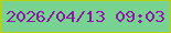 文字の大きさ：4、枠の色：b6d00b、背景の色：78d292、文字の色：8a1ba5 無料ブログパーツのブログ時計