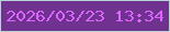 文字の大きさ：4、枠の色：b6d2d2、背景の色：6f338f、文字の色：de64ff 無料ブログパーツのブログ時計