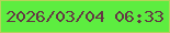 文字の大きさ：5、枠の色：b6d35b、背景の色：5ded40、文字の色：633844 無料ブログパーツのブログ時計