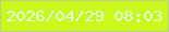 文字の大きさ：1、枠の色：b6d487、背景の色：cbf71a、文字の色：dbfbe4 無料ブログパーツのブログ時計