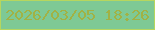 文字の大きさ：1、枠の色：b6d65e、背景の色：7ec995、文字の色：a1b245 無料ブログパーツのブログ時計