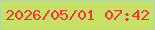 文字の大きさ：4、枠の色：b6d6a0、背景の色：c7e066、文字の色：f93534 無料ブログパーツのブログ時計