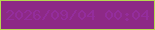 文字の大きさ：5、枠の色：b6d950、背景の色：8d2986、文字の色：942d9c 無料ブログパーツのブログ時計