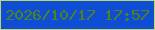 文字の大きさ：1、枠の色：b6da69、背景の色：104dd5、文字の色：4c8519 無料ブログパーツのブログ時計