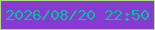 文字の大きさ：1、枠の色：b6db8d、背景の色：873bd1、文字の色：06bd9e 無料ブログパーツのブログ時計