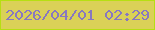 文字の大きさ：5、枠の色：b6df12、背景の色：dad157、文字の色：8878c0 無料ブログパーツのブログ時計