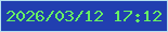 文字の大きさ：1、枠の色：b6e1ee、背景の色：213fb0、文字の色：66f064 無料ブログパーツのブログ時計