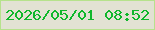 文字の大きさ：1、枠の色：b6e28c、背景の色：e2e2d3、文字の色：0fb72c 無料ブログパーツのブログ時計