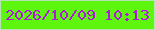 文字の大きさ：5、枠の色：b6e2b5、背景の色：5ef60f、文字の色：b018de 無料ブログパーツのブログ時計