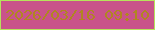 文字の大きさ：5、枠の色：b6e35c、背景の色：c9538a、文字の色：b08621 無料ブログパーツのブログ時計