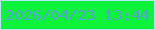文字の大きさ：4、枠の色：b6e4f0、背景の色：0df23b、文字の色：58a2d3 無料ブログパーツのブログ時計