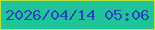 文字の大きさ：3、枠の色：b6e63e、背景の色：1fc498、文字の色：2545ba 無料ブログパーツのブログ時計
