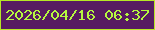 文字の大きさ：2、枠の色：b6e725、背景の色：571b61、文字の色：b5f93f 無料ブログパーツのブログ時計