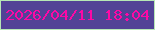 文字の大きさ：2、枠の色：b6e7b5、背景の色：524296、文字の色：fd09a5 無料ブログパーツのブログ時計