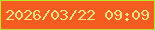 文字の大きさ：3、枠の色：b6e82f、背景の色：f45c20、文字の色：fde186 無料ブログパーツのブログ時計