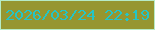 文字の大きさ：5、枠の色：b6ebc6、背景の色：969630、文字の色：24c5c7 無料ブログパーツのブログ時計