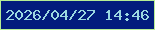 文字の大きさ：3、枠の色：b6ed94、背景の色：021c7d、文字の色：9cd8e1 無料ブログパーツのブログ時計