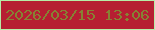 文字の大きさ：4、枠の色：b6eda7、背景の色：b61f32、文字の色：868233 無料ブログパーツのブログ時計
