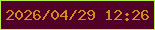 文字の大きさ：1、枠の色：b6ee49、背景の色：510028、文字の色：d28c1c 無料ブログパーツのブログ時計