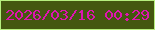 文字の大きさ：1、枠の色：b6ee7e、背景の色：445710、文字の色：de15af 無料ブログパーツのブログ時計
