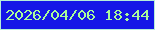 文字の大きさ：1、枠の色：b6eed8、背景の色：1517e7、文字の色：aafb9a 無料ブログパーツのブログ時計