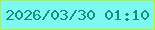 文字の大きさ：2、枠の色：b6f12a、背景の色：7df9f1、文字の色：158f81 無料ブログパーツのブログ時計