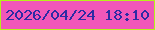 文字の大きさ：3、枠の色：b6f21a、背景の色：f157b9、文字の色：2d2ba4 無料ブログパーツのブログ時計