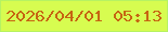 文字の大きさ：5、枠の色：b6f263、背景の色：d7fc50、文字の色：c66512 無料ブログパーツのブログ時計