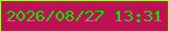 文字の大きさ：1、枠の色：b6f345、背景の色：be1054、文字の色：12e202 無料ブログパーツのブログ時計