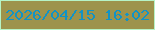 文字の大きさ：4、枠の色：b6f3c6、背景の色：9d934c、文字の色：1193c6 無料ブログパーツのブログ時計