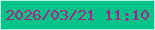 文字の大きさ：3、枠の色：b6f3e2、背景の色：01c389、文字の色：a52682 無料ブログパーツのブログ時計