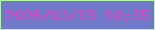 文字の大きさ：1、枠の色：b6f4a9、背景の色：7179ca、文字の色：e541c1 無料ブログパーツのブログ時計