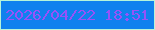 文字の大きさ：3、枠の色：b6f4da、背景の色：1081ee、文字の色：9752f8 無料ブログパーツのブログ時計