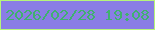 文字の大きさ：2、枠の色：b6f57a、背景の色：8a7de5、文字の色：3fb16f 無料ブログパーツのブログ時計