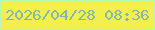 文字の大きさ：1、枠の色：b6f7b1、背景の色：f2f04f、文字の色：83b8ad 無料ブログパーツのブログ時計