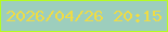 文字の大きさ：3、枠の色：b6fb21、背景の色：9dcebd、文字の色：efdc45 無料ブログパーツのブログ時計