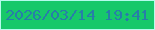 文字の大きさ：2、枠の色：b6fbec、背景の色：17c86a、文字の色：277ea8 無料ブログパーツのブログ時計