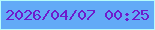 文字の大きさ：1、枠の色：b6fbfb、背景の色：62aaf7、文字の色：6e1bcd 無料ブログパーツのブログ時計
