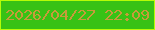 文字の大きさ：1、枠の色：b6fc07、背景の色：37c215、文字の色：c69b3a 無料ブログパーツのブログ時計