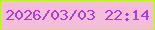 文字の大きさ：4、枠の色：b6fe08、背景の色：f4bdda、文字の色：ad3bd7 無料ブログパーツのブログ時計