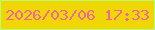 文字の大きさ：2、枠の色：b6fe71、背景の色：f1d606、文字の色：ee6999 無料ブログパーツのブログ時計