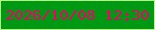 文字の大きさ：3、枠の色：b6ff83、背景の色：009913、文字の色：f10267 無料ブログパーツのブログ時計