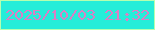 文字の大きさ：1、枠の色：b6ffaf、背景の色：26edd9、文字の色：db7fc5 無料ブログパーツのブログ時計