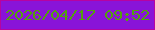 文字の大きさ：5、枠の色：b703a1、背景の色：8914d8、文字の色：53a10d 無料ブログパーツのブログ時計