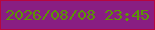 文字の大きさ：5、枠の色：b7063e、背景の色：891e82、文字の色：5b9504 無料ブログパーツのブログ時計
