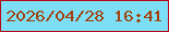 文字の大きさ：2、枠の色：b70719、背景の色：7ddff5、文字の色：a3400e 無料ブログパーツのブログ時計