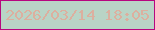 文字の大きさ：2、枠の色：b7077f、背景の色：b9d4c6、文字の色：dcaf9f 無料ブログパーツのブログ時計
