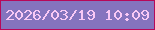文字の大きさ：1、枠の色：b70959、背景の色：8574be、文字の色：f9c9f5 無料ブログパーツのブログ時計