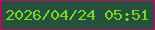 文字の大きさ：3、枠の色：b70d63、背景の色：25513d、文字の色：77da18 無料ブログパーツのブログ時計