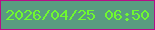 文字の大きさ：2、枠の色：b70d87、背景の色：599c80、文字の色：6ff92f 無料ブログパーツのブログ時計